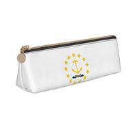 Jkkghll Estuche para lápices informal con estampado de la bandera del estado de Rhode Island, bolsa delgada, de mayor capacidad, para artistas, estudiantes, adolescentes, White, Talla única
