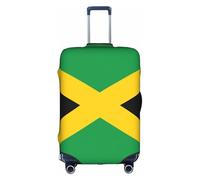 Jkkghll Funda elástica para equipaje con estampado de bandera de Jamaica, protector de maleta de viaje con cremallera oculta, antiarañazos, White, L
