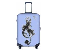 Jkkghll Funda elástica para equipaje con estampado de música ahumada negra con cremallera oculta, antiarañazos, White, M