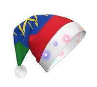 Jkkghll Gorra de Navidad para adultos con estampado de bandera de Etiopía brillante para reuniones de día festivo, suministros de fiesta de Año Nuevo, sombrero de Navidad