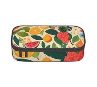 Jkkghll Hojas Tropicales Y Flores - Elegante estuche escolar con estampado de flores de 8.3 x 2 x 3.7 pulgadas, bolsa de almacenamiento multifuncional para estudiantes, Black, Talla única
