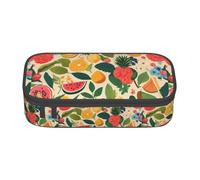 Jkkghll Hojas Tropicales Y Flores - Elegante estuche escolar con estampado de flores de 8.3 x 2 x 3.7 pulgadas, bolsa de almacenamiento multifuncional para estudiantes, Black, Talla única