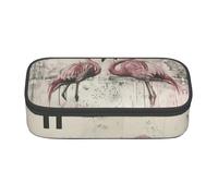 Jkkghll Ink Flamingos Print - Estuche escolar de 8.3 x 2 x 3.7 pulgadas, bolsa de almacenamiento multifuncional para estudiantes, Black, Talla única