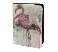 JKKGHLL Ink Flamingos Print - Funda ligera para documentos de viaje de 5.5 pulgadas, para negocios, ocio, viajes, Black, Talla única
