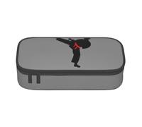 Jkkghll Karate Boy Vector - Estuche para lápices con cinturón intercambiable, elegante, para escuela, 8.3 x 2 x 3.7 pulgadas, bolsa de almacenamiento multifuncional para estudiantes, Black, Talla