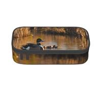 Jkkghll Loon Nature - Estuche escolar con estampado de pájaros, 21 x 5 x 9,4 cm, bolsa de almacenamiento multifuncional para estudiantes, Black, Talla única