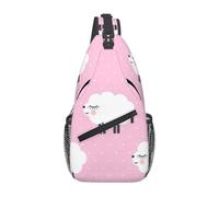 Jkkghll Pink SheepPrint - Mochila cruzada en el pecho para hombre y mujer, para trabajo diario, vacaciones, ciclismo, mochila diagonal