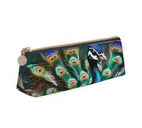 Jkkghll Precioso estuche para lápices con estampado de pavo real para escuela, informal, bolsa delgada, de mayor capacidad, para artistas, estudiantes, adolescentes, White, Talla única