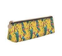 Jkkghll Precioso estuche para lápices con estampado de pavo real para escuela, informal, bolsa delgada, de mayor capacidad, para artistas, estudiantes, adolescentes, White, Talla única