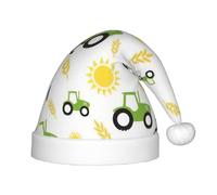 Jkkghll Sombrero de elfo de Navidad con estampado de agricultura de tractores, accesorio de Año Nuevo, decoración familiar de sombreros de Navidad