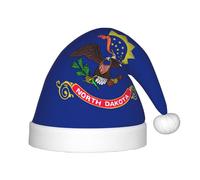 Jkkghll Sombrero de elfo de Navidad con estampado de bandera del estado de Dakota del Norte, accesorio de Año Nuevo, decoración familiar de sombreros de Navidad