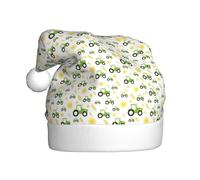 Jkkghll Sombrero de Navidad con estampado de agricultura de tractores para hombres, mujeres y niños, gorro de Navidad, accesorio festivo