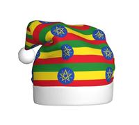Jkkghll Sombrero de Navidad con estampado de bandera de Etiopía para hombres y mujeres, accesorio de Año Nuevo, sombreros de Papá Noel