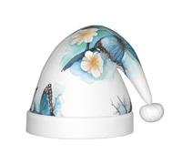 Jkkghll Sombrero de Navidad para niños con estampado de mariposa azul en flor, accesorios de vacaciones, sombreros de Navidad suaves y cálidos para fiesta de invierno