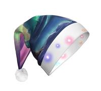 Jkkghll Sombrero de Navidad unisex con diseño de luces del norte oscuras, para adultos, para decoración de fiestas, gorro de Navidad y accesorios de disfraz