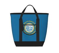 Jkkghll South Dakota Flagprint - Bolsa de compras espaciosa con aislamiento térmico de gran capacidad para mujeres y hombres