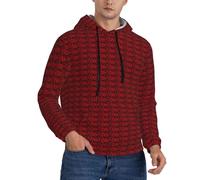 Jkkghll Sudadera con capucha para hombre con estampado de rosas rojas, elegante, cálida, informal, adecuada para otoño, invierno y primavera, Negro, 3XL