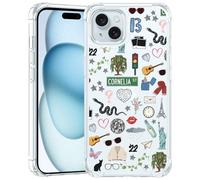 JKLASD Taylorism - Funda de teléfono compatible con iPhone 15, funda de teléfono de collage estético Cool Queen para mujeres y niñas, funda de TPU transparente a prueba de golpes