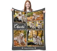 jklitio Manta con fotos personalizada: manta personalizada con imagen para novia, novio o cónyuge, cumpleaños perfecto, 6 fotos