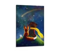 JKLSCEB Póster decorativo de El Principito y el Zorro para pared e imagen artística moderna para decoración de dormitorio familiar, 16 x 24 pulgadas (40 x 60 cm)
