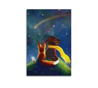 JKLSCEB Póster decorativo de El Principito y el Zorro para pared e imagen artística moderna para decoración de dormitorio familiar, 24 x 36 pulgadas (60 x 90 cm)