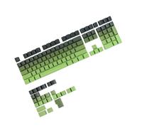 jklymm 135 teclas de doble disparo, teclado OEM, degradados, impresión lateral verde, brilla a través de la tecla, accesorios de teclado mecánico