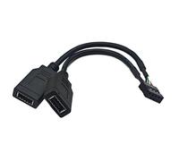 jklymm Cable convertidor USB 2.0 de 9 pines a doble tipo E con puerto C frontal para mejorar la compatibilidad de la placa base, conectores C del panel frontal