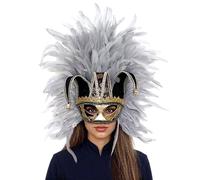 jklymm Elegante máscara facial con plumas, para adultos, graduación, Halloween, fiesta, cosplay, etc