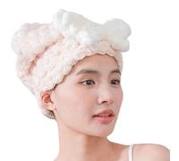 jklymm Gorro de ducha de forro polar con lazo, súper absorbente, suave, para secar el cabello, turbante para niñas y mujeres, para el gimnasio en casa, actividad, toalla de baño
