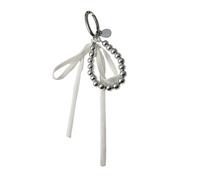 jklymm Llavero de lazo de mariposa de moda con bonito colgante, suministros de manualidades para bolsa y cartera, adornos de teléfono, llavero coleccionable, blanco, Talla única