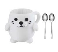 jklymm Soporte aislado para tazas con bandeja sorpresa para aperitivos, diseño de animales, organizadores de postres para amantes del helado, soporte para pintas de helado con soporte para cuchara