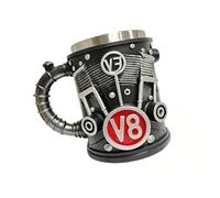 jklymm Tazas de acero inoxidable con temática de motores, mango aislado, taza de café y agua de doble uso para mecánicos, amantes de los coches, taza de regalo para motores