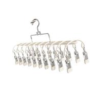 jklymm Tendedero portátil de viaje con 20 clips inoxidables de acero inoxidable para ropa interior, solución de secado de calcetines, tendedero portátil para calcetines al aire libre