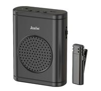 Jkoailiwi Micrófono inalámbrico amplificador de voz, micrófono portátil para profesor para aula con Bluetooth, altavoz portátil, sistema PA, micrófono de solapa inalámbrico para ancianos, yoga