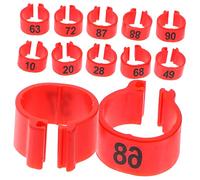 JKODE 100 Anillas de plástico Rojo for Aves de Carreras de Palomas. Bandas de identificación duraderas for Aves de Corral, Loros y Canarios.