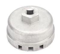 JKOKPMG Aluminum Alloy Oil Filter Wrench 14 Flutes High Strength Rust Resistant Car Repair Tool for 6 8 Cylinder Engines Vehicle Modification Tool 64.5mm Silver 3/8in Driver Size