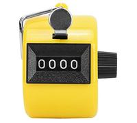 JKOKPMG Berm Contador Manual de 4 dígitos con Perilla de plástico, Herramienta de conteo Manual con Gancho para Accesorios Deportivos (Amarillo)