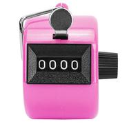 JKOKPMG Berm Contador Manual de 4 dígitos con Perilla de plástico, Herramienta de conteo Manual con Gancho para Accesorios Deportivos (Rosado)