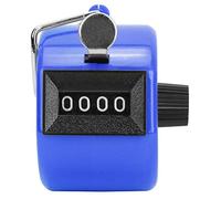 JKOKPMG Berm Contador Manual de 4 dígitos con Perilla de plástico, Herramienta de conteo Manual con Gancho para Accesorios Deportivos (Azul)