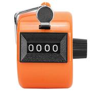 JKOKPMG Berm Contador Manual de 4 dígitos con Perilla de plástico, Herramienta de conteo Manual con Gancho para Accesorios Deportivos (Naranja)