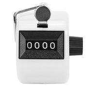 JKOKPMG Berm Contador Manual de 4 dígitos con Perilla de plástico, Herramienta de conteo Manual con Gancho para Accesorios Deportivos (Blanco)