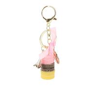 JKOKPMG Lindo llavero de macarrones con mini torre de eiffel, llavero de resina colorido de 4.7 pulgadas para llaves del automóvil, bolso, decoración del bolso, colgante de aleación roja (Rosa)