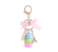 JKOKPMG Lindo llavero de macarrones con mini torre de eiffel, llavero de resina colorido de 4.7 pulgadas para llaves del automóvil, bolso, decoración del bolso, colgante de aleación roja (Azul)