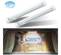 JKOKPMG Luces interiores LED para coche, superbrillantes, 108 cuentas de lámpara, 2500 lm, 12 V, luces RV, fácil control, sin luz estroboscópica, para camiones, RV, remolques, barcos,