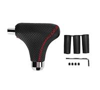 JKOKPMG Pomo de cambio automático manual universal con accesorio de modificación de botón Pomo de palanca de cambios de cuero de aleación de aluminio de primera calidad para automóviles