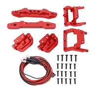 JKOKPMG Reemplazo de Parachoques RC 1/18, Placas de Parachoques Delantero Trasero de aleación de Aluminio, Piezas de Mejora para Modelo Traxxas Latrax Teton 1/18, Accesorios de Coche (Roja)