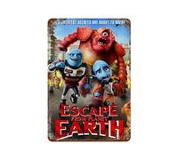 JKOSUERB Póster de la película Escape from Earth para decoración de pared, póster de metal moderno, decoración de bar, 30 x 20 cm