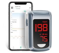 JKS50CL Oxímetro de Pulso Bluetooth con App - Saturómetro de Dedo Profesional con Pantalla OLED, Medidor SpO2 y Frecuencia Cardíaca, Alarma de Salud, Pila AAA Incluida