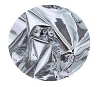 JKUHA Tela de película Reflectante de TPU con Espejo Plateado, Espejo Suave Creativo Impermeable Fluorescente, Telas de Ropa de diseñador