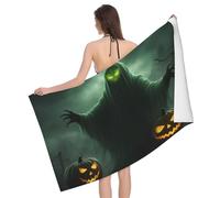 JKXUN Green Ghost - Toallas de calabaza de Halloween para baño, súper suaves y absorbentes, toalla de baño grande, 32 x 52 pulgadas, peso ligero